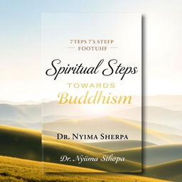 A serene and visually striking book cover design titled 'Spiritual Steps Towards Buddhism'