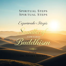 A serene and visually striking book cover design titled 'Spiritual Steps Towards Buddhism'