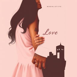 A minimalist and elegant book cover design highlighting the love between Jhady, a woman with long black hair and a warm brown complexion, and Miguel, a dark-skinned architect with visible tattoos on his arm