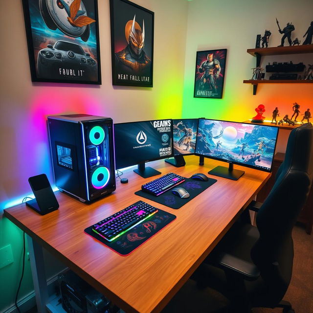 A beautifully designed modern gaming PC setup for a tech enthusiast