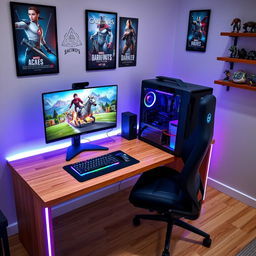 A beautifully designed modern gaming PC setup for a tech enthusiast