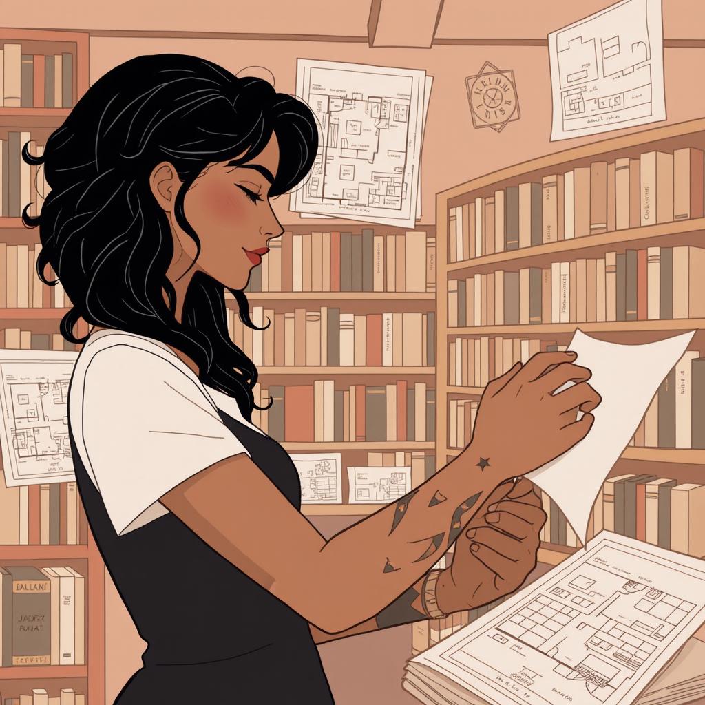 A minimalist and romantic scene set in a cozy bookstore