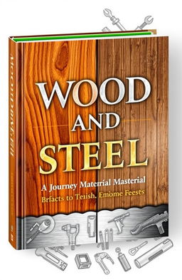 A visually captivating book cover design showcasing the theme of wood and metal