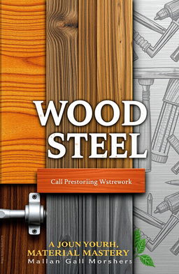 A visually captivating book cover design showcasing the theme of wood and metal