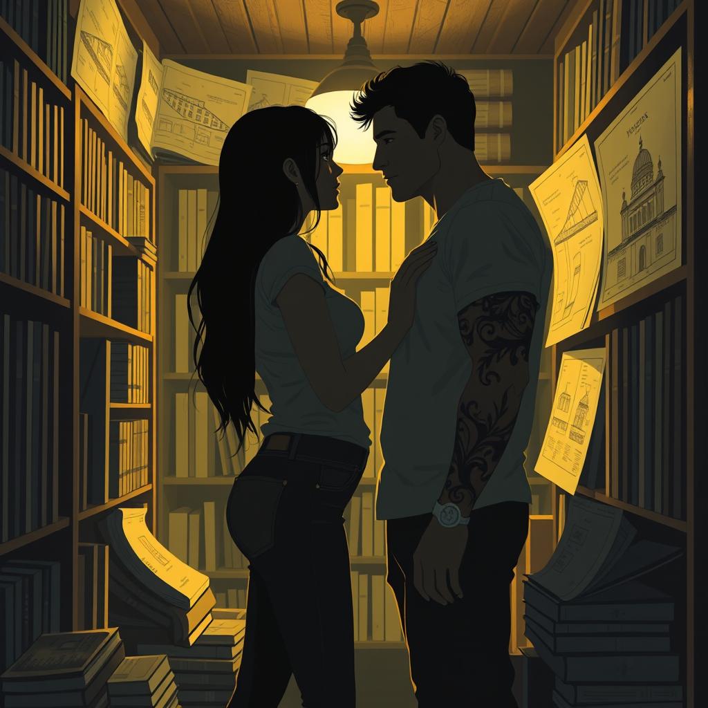 The cover design beautifully captures the silhouettes of two characters inside a charming bookstore, illuminated by the soft light of a reading lamp