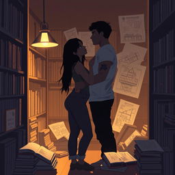 The cover design illustrates the silhouettes of two characters inside a warm, inviting bookstore, illuminated by the soft glow of a reading lamp