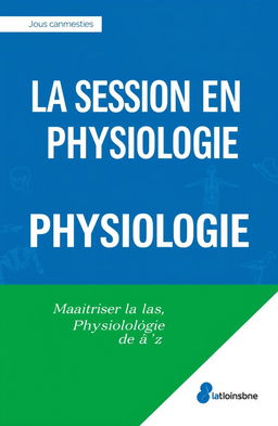 A visually engaging book cover design for the title 'LA SESSION EN PHYSIOLOGIE' featuring a modern and clean layout