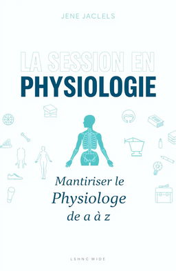 A visually engaging book cover design for the title 'LA SESSION EN PHYSIOLOGIE' featuring a modern and clean layout