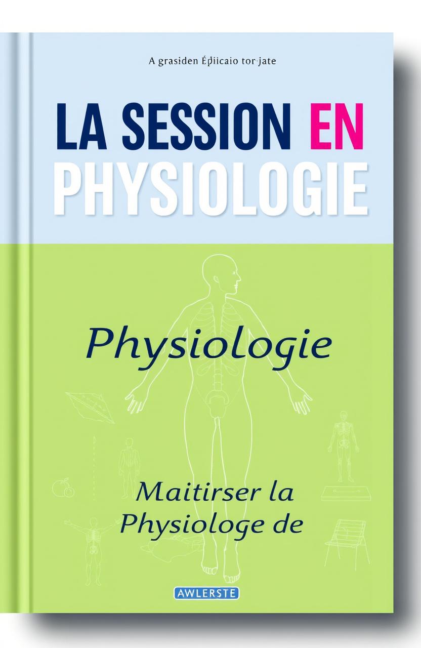 A visually engaging book cover design for the title 'LA SESSION EN PHYSIOLOGIE' featuring a modern and clean layout