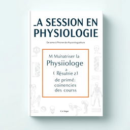 An engaging book cover design for the title 'LA SESSION EN PHYSIOLOGIE' featuring a structured and modern layout