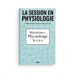 An engaging book cover design for the title 'LA SESSION EN PHYSIOLOGIE' featuring a structured and modern layout