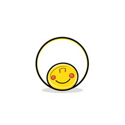 A simplistic cartoon-style golden coin icon, showcasing a bright, shiny yellow surface