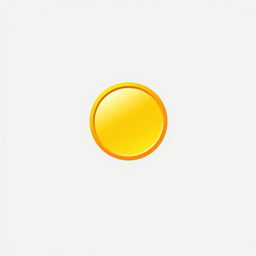 A simple and clean 2D golden coin icon, featuring a bright yellow surface with a glossy finish