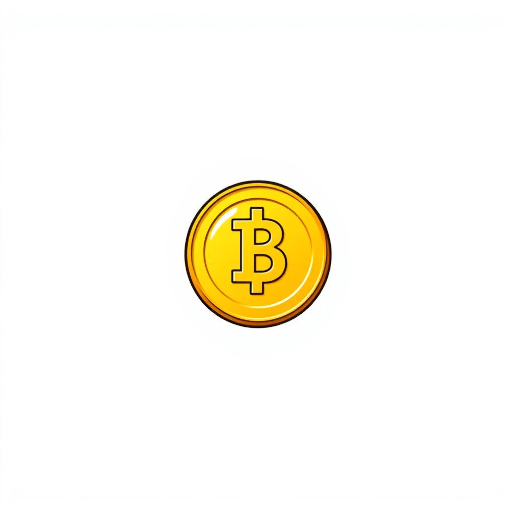 A simple and clean 2D golden coin icon, featuring a bright yellow surface with a glossy finish