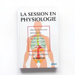 A clean and professional book cover design for the title 'LA SESSION EN PHYSIOLOGIE,' featuring the slogan 'Maîtriser la Physiologie de a à z' elegantly placed below the title