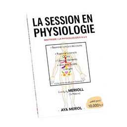 A clean and professional book cover design for the title 'LA SESSION EN PHYSIOLOGIE,' featuring the slogan 'Maîtriser la Physiologie de a à z' elegantly placed below the title