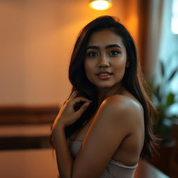 An Indonesian woman showcasing her natural beauty with confidence and elegance