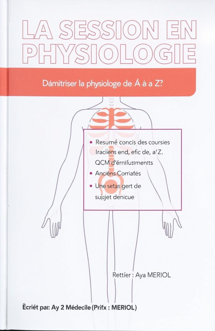 Couverture d'un livre intitulé 'LA SESSION EN PHYSIOLOGIE', avec le slogan 'Maîtriser la Physiologie de A à Z' placé juste en dessous du titre