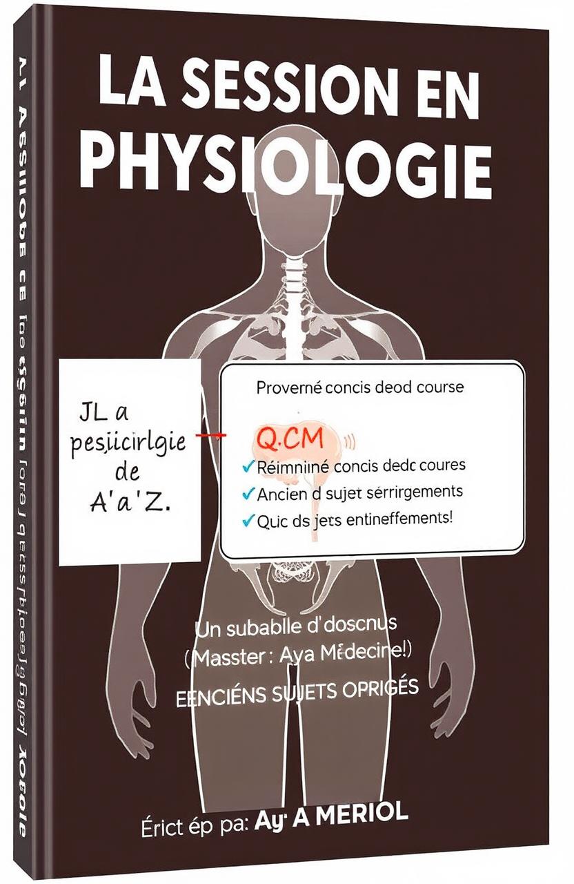 Couverture d'un livre intitulé 'LA SESSION EN PHYSIOLOGIE', avec le slogan 'Maîtriser la Physiologie de A à Z' placé juste en dessous du titre