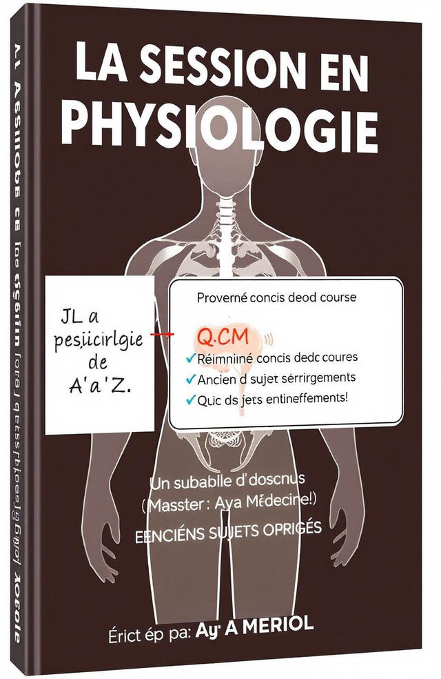 Couverture d'un livre intitulé 'LA SESSION EN PHYSIOLOGIE', avec le slogan 'Maîtriser la Physiologie de A à Z' placé juste en dessous du titre