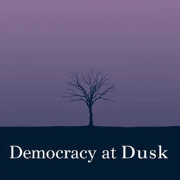 A modern and minimalist book cover for 'Democracy at Dusk', emphasizing simplicity while remaining unique and impactful