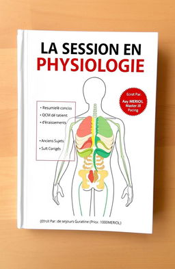 Un livre avec une couverture blanche intitulée "LA SESSION EN PHYSIOLOGIE", avec le slogan "Maîtriser la Physiologie de a à z" placé juste en dessous du titre