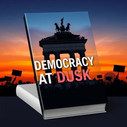 A modern and unique book cover titled 'Democracy at Dusk'