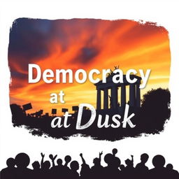 A modern and unique book cover titled 'Democracy at Dusk'