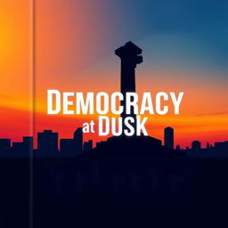 A modern and unique book cover titled 'Democracy at Dusk'