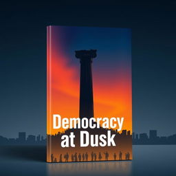 A modern and unique book cover titled 'Democracy at Dusk'