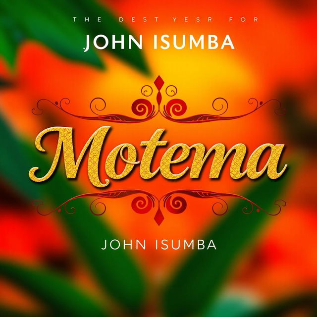 A captivating music single cover for 'Motema' by artist John Isumba, designed in an eye-catching and colorful style