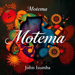 A stunning visual art poster for the song 'Motema' by artist John Isumba, featuring vibrant colors and abstract elements that reflect the rich cultural heritage and emotional depth of the music