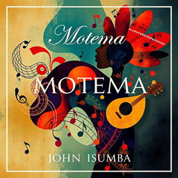 A stunning visual art poster for the song 'Motema' by artist John Isumba, featuring vibrant colors and abstract elements that reflect the rich cultural heritage and emotional depth of the music