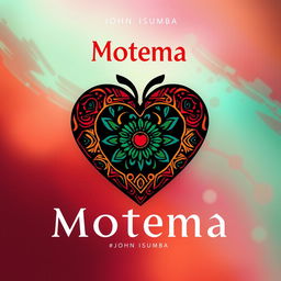 A visually captivating music artwork for the song 'Motema' by artist John Isumba, featuring a stylized heart as the central motif