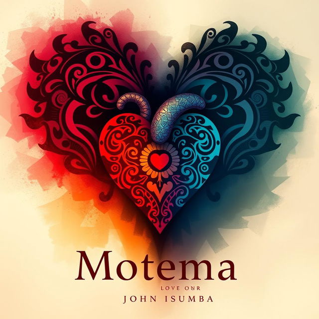 A visually captivating music artwork for the song 'Motema' by artist John Isumba, featuring a stylized heart as the central motif