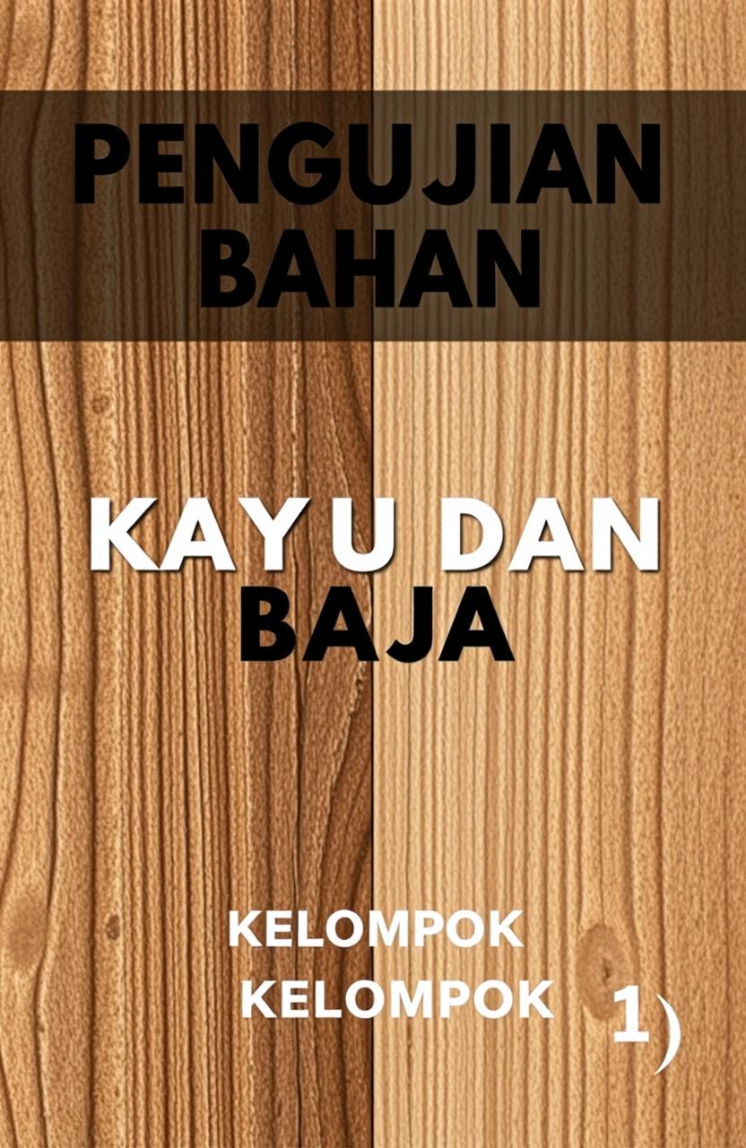 A book cover design featuring the title "PENGUJIAN BAHAN" prominently at the top in bold, clear typography