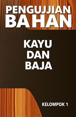 A book cover design featuring the title "PENGUJIAN BAHAN" prominently at the top in bold, clear typography