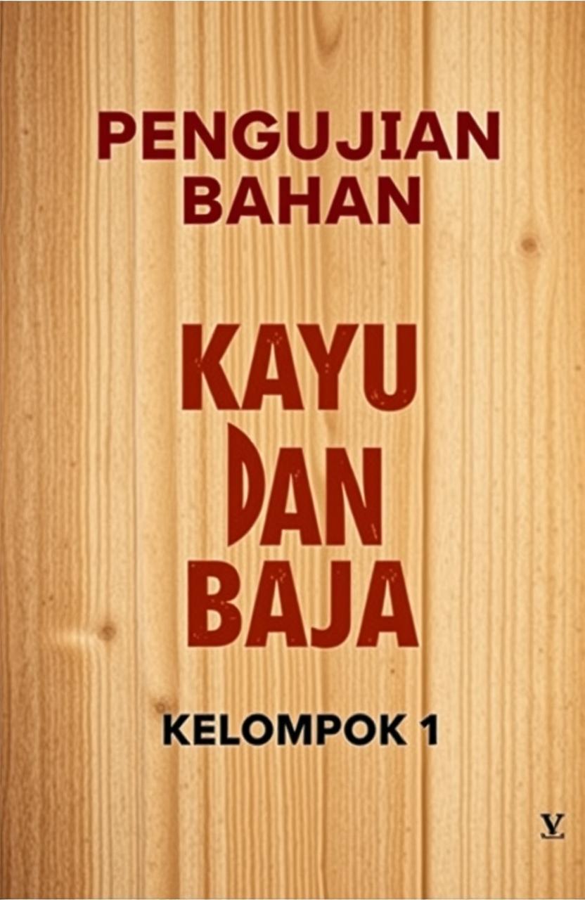 A book cover design featuring the title "PENGUJIAN BAHAN" prominently at the top in bold, clear typography