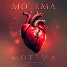 A stunning realistic art poster inspired by the song "Motema" by the artist John Isumba, featuring a beautifully detailed heart as the central focus