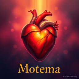 A stunning realistic art poster inspired by the song "Motema" by the artist John Isumba, featuring a beautifully detailed heart as the central focus