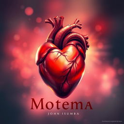 A stunning realistic art poster inspired by the song "Motema" by the artist John Isumba, featuring a beautifully detailed heart as the central focus