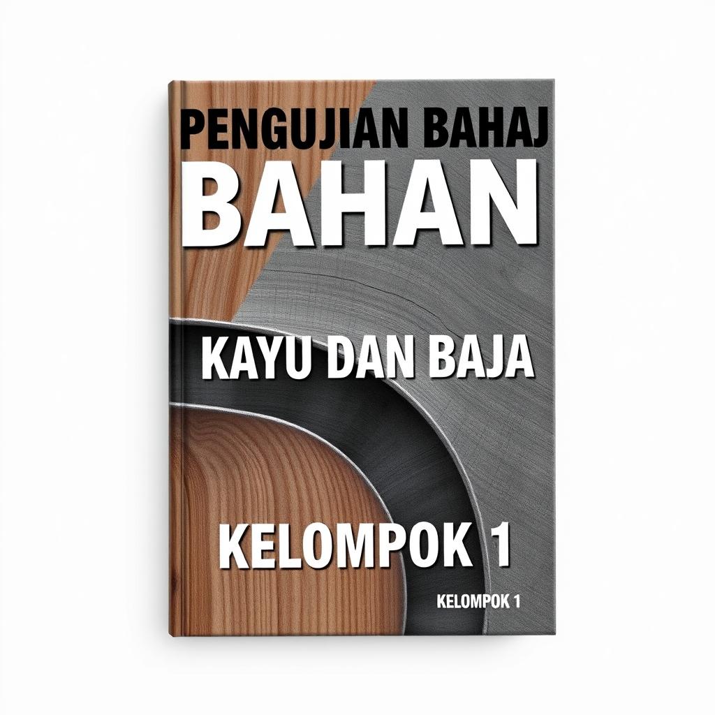 A book cover design featuring the title "PENGUJIAN BAHAN" prominently at the top in bold, clear typography