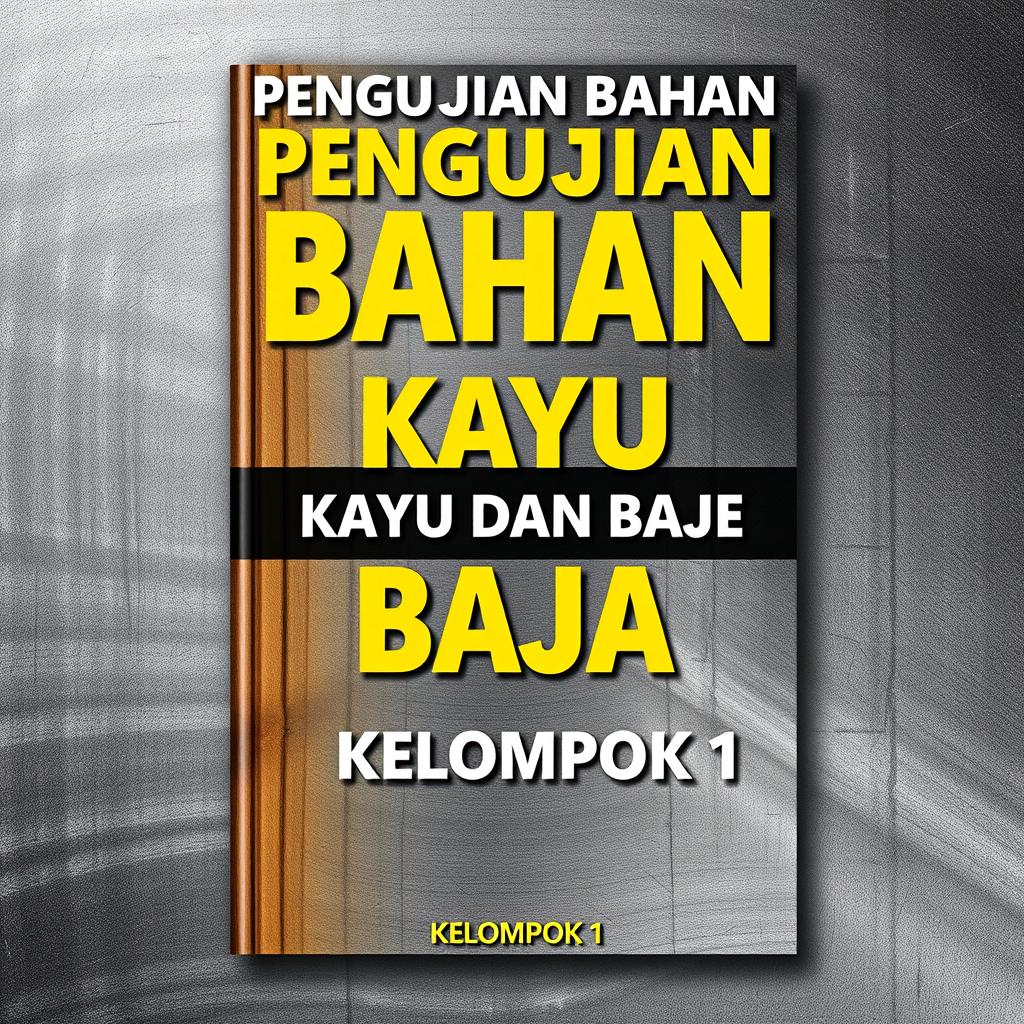 A book cover design featuring the title "PENGUJIAN BAHAN" prominently at the top in bold, clear typography