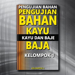 A book cover design featuring the title "PENGUJIAN BAHAN" prominently at the top in bold, clear typography