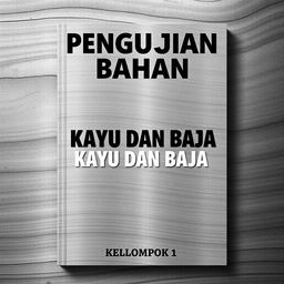 A book cover design featuring the title "PENGUJIAN BAHAN" prominently at the top in bold, clear typography