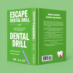 A book cover design for 'Escape the Dental Drill by Dr