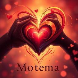 A realistic artwork representing the heart of the song 'Motema' by the artist John Isumba, showcasing vibrant emotions and deep connections inspired by the theme of love