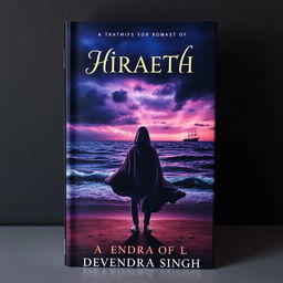 A striking book cover for the novel "HIRAETH" by Devendra Singh, encompassing a tragic romantic theme