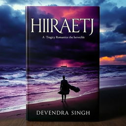 A striking book cover for the novel "HIRAETH" by Devendra Singh, encompassing a tragic romantic theme