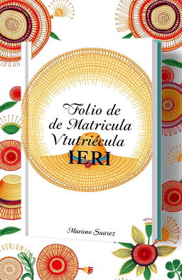 A book cover design featuring the text 'Folio de Matrícula IERI Mariano Suarez'